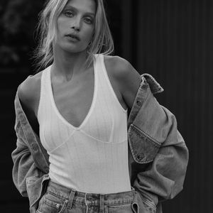 Clyque bodysuit tank with eyelet detail